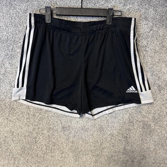 Adidas Shorts Womens Large Black White AEROREADY 3-Stripes Soccer Gym DP3157 - Picture 1 of 13
